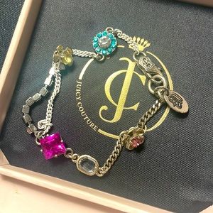 Juicy Couture Silver-Tone Bright Flower Charm Bracelet Jewelry Y2K 🌸